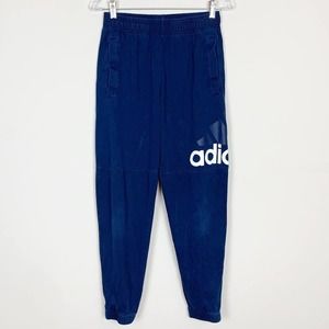 Adidas | navy blue logo jogger pants size small